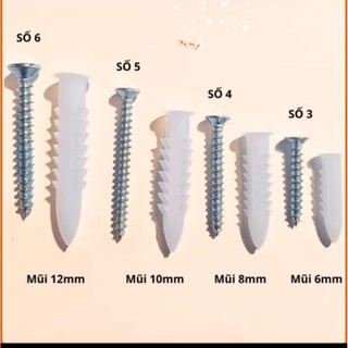 combo 100 vít  inlox , vít sắt mạ + nở nhựa