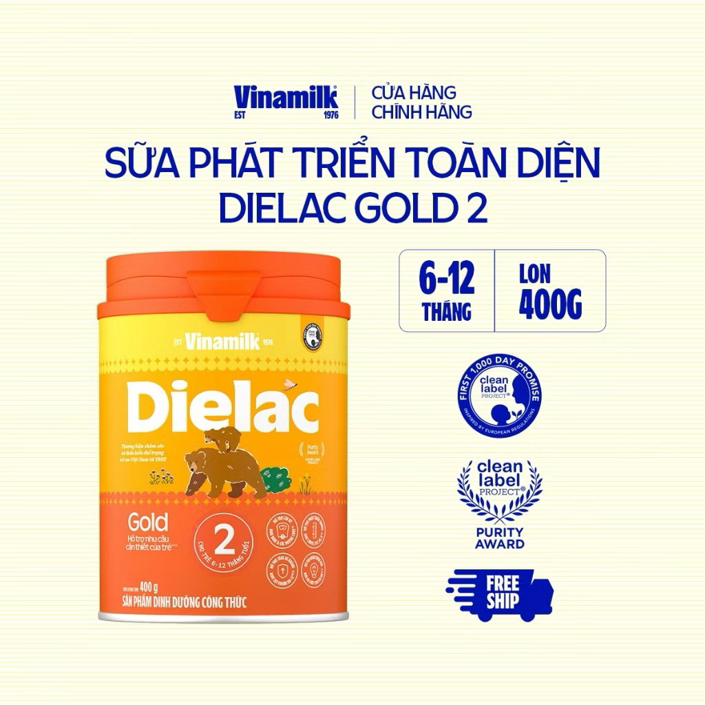 Sữa Dielac Alpha Gold số 2 lon 400g cho trẻ 6-12 tháng