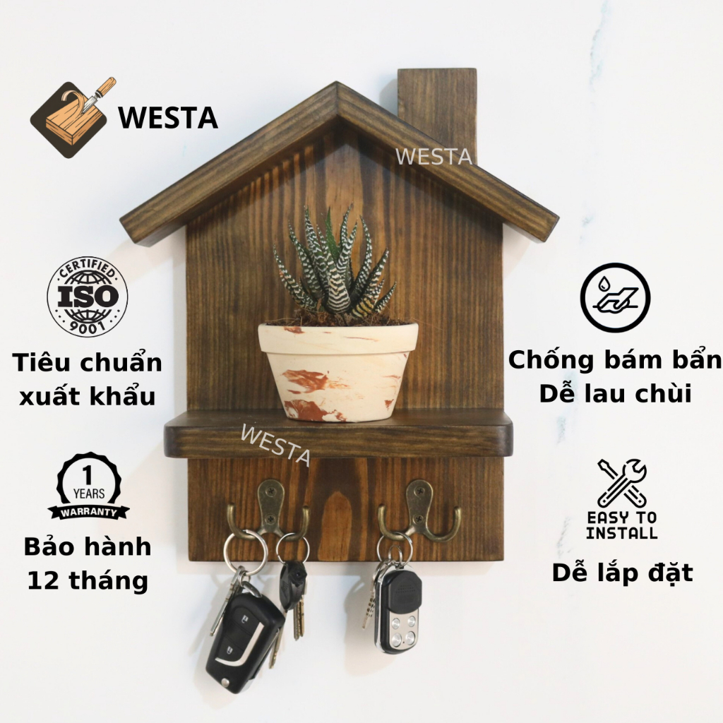 Kệ Treo Tường Trang Trí, Móc Treo Chìa Khóa Treo Tường, Kệ Treo Móc Khóa Gỗ, Bảng Gỗ Treo Móc Chìa K