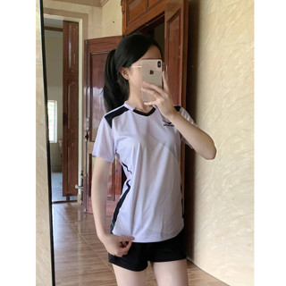 Bộ Quần Áo Bóng Chuyền Nam Nữ TRẮNG 3 ,Đồ Bóng Chuyền Áo Thể Thao Chất Vải Mè Co Giãn , Có in Tên Số