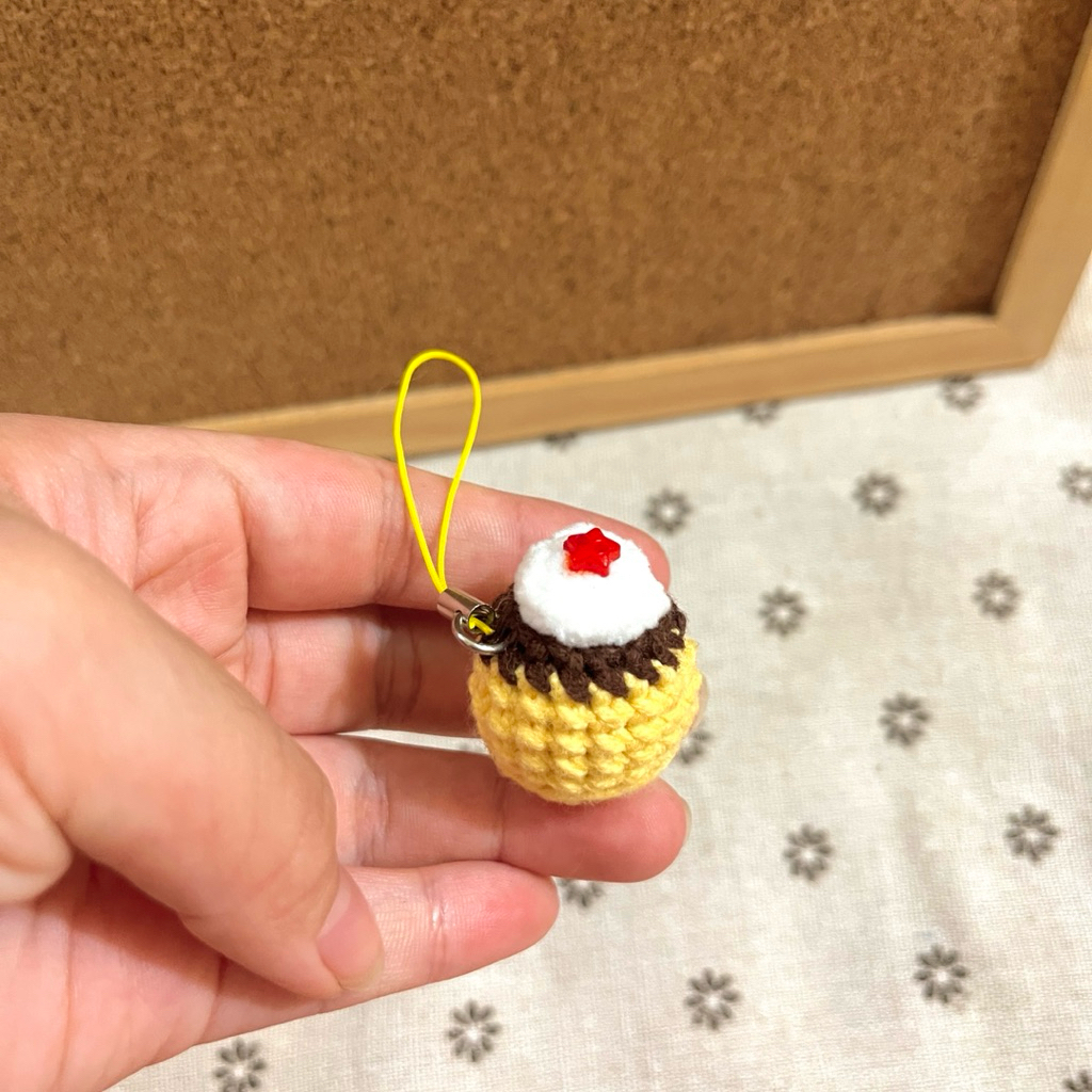 móc khoá len mini pudding / mini keyring