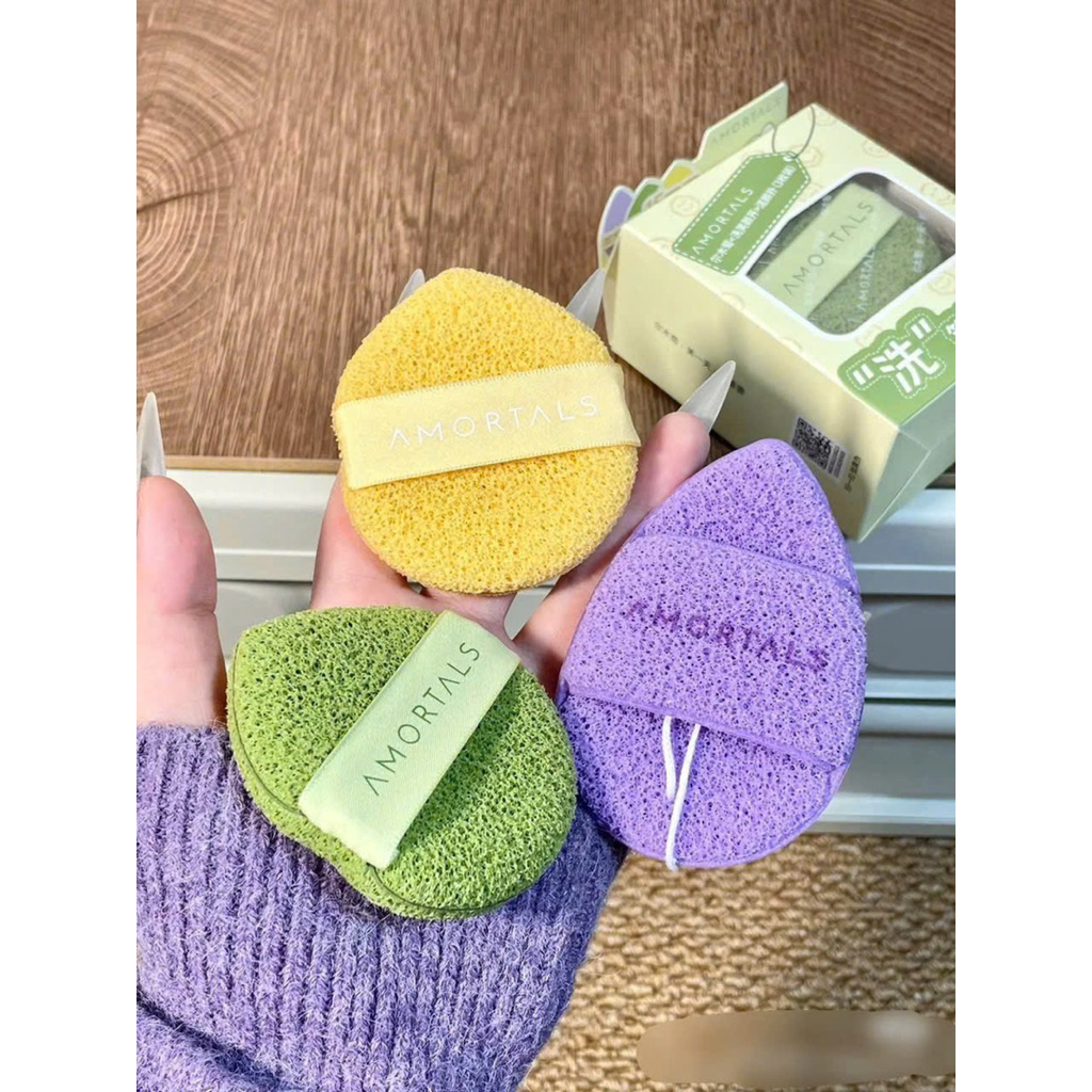 Bông nở rửa mặt bọt biển Dai Mềm Mịn AMORTALS Bông Mút Bọt Biển Rửa Mặt, Bông Rửa Mặt Kuromi cosmeti