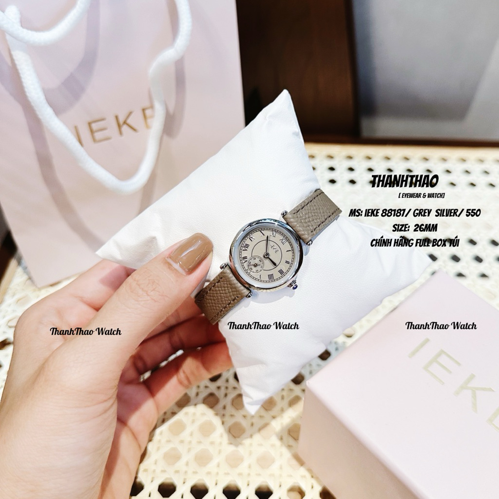 Đồng Hồ Nữ Chính Hãng THANHTHAO WATCH Dây Da Full Box IEKE 88187