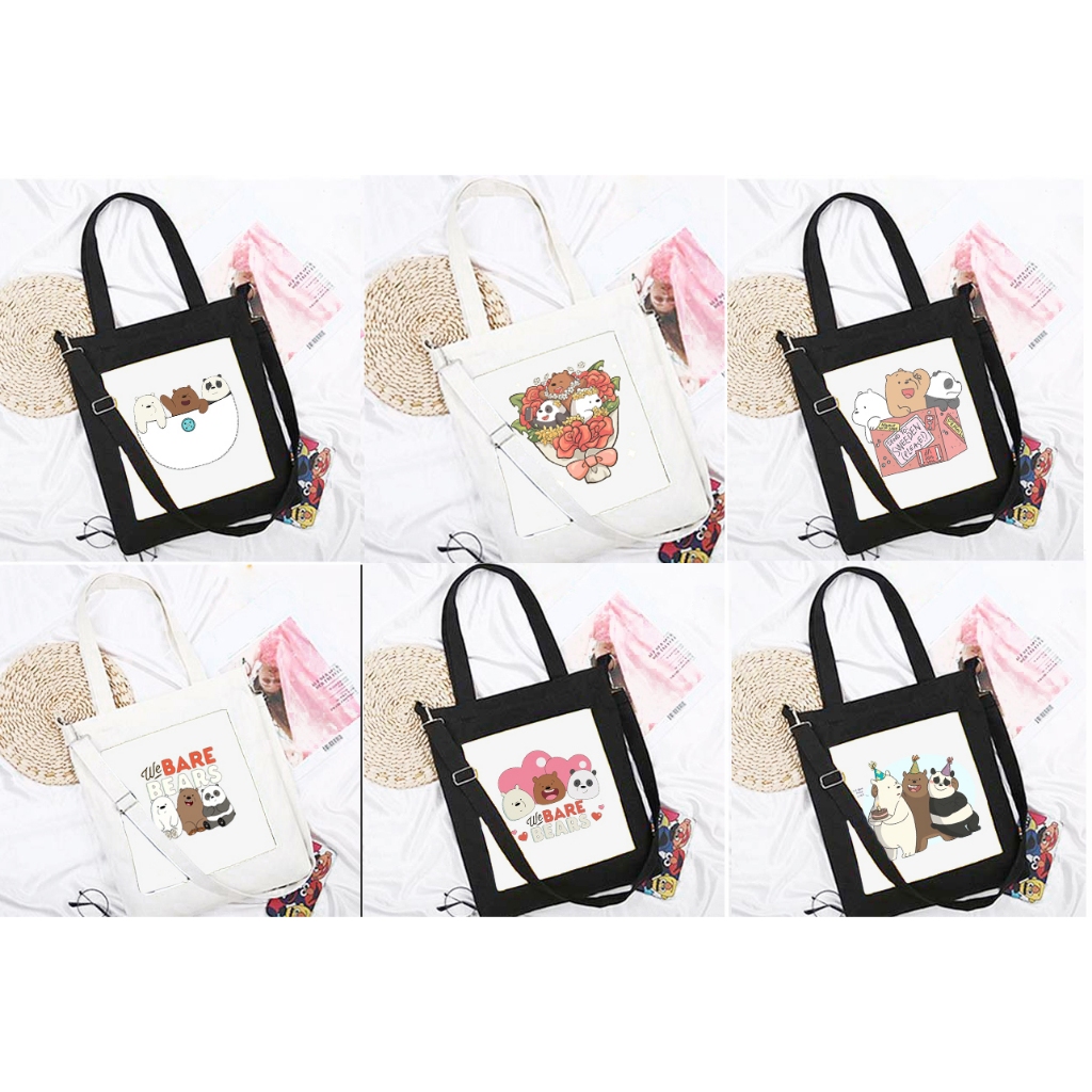 Túi tote ba anh em gấu bare bear TT3 hoạt hình dễ thương