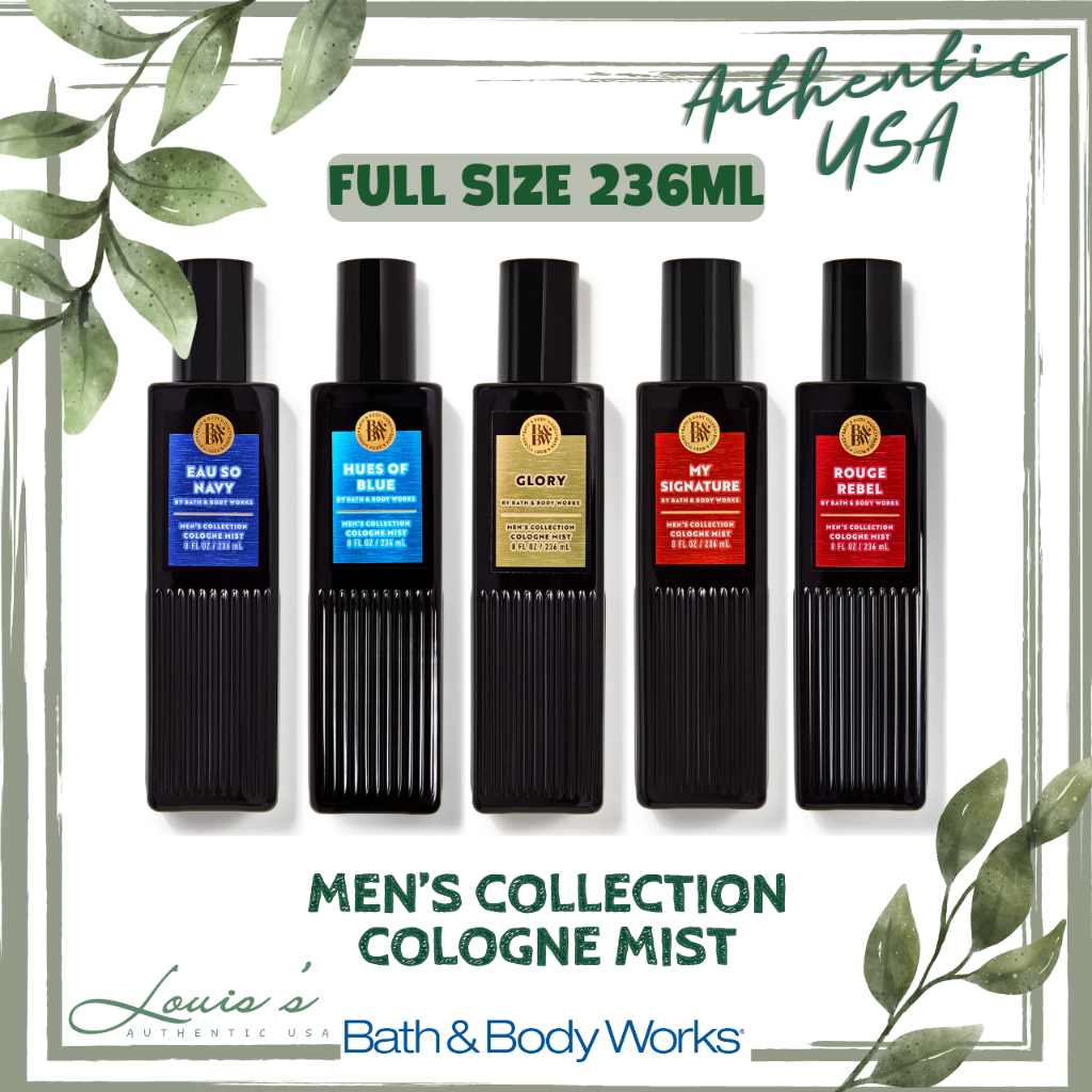 [ FULL ] Cologne mist MAHOGANY OCEAN BOURBON GINGHAM GLORY SIGNATURE NAVY REBEL BLUE Bath Body Works