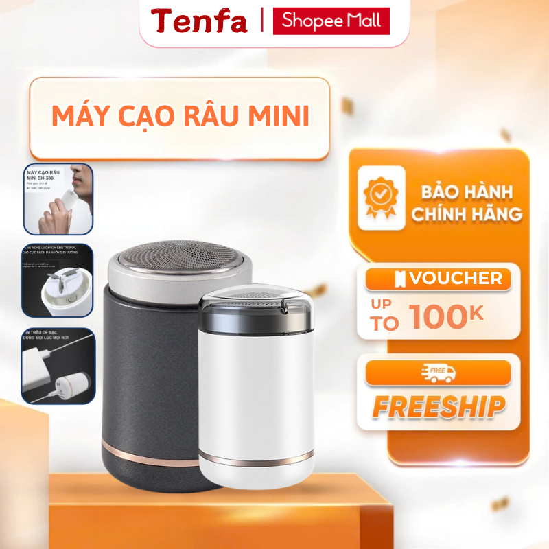 Máy cạo râu mini  bỏ túi đa năng chống nước chuẩn IPX7 6 lưỡi dao kép, cắm sạc USB tiện lợi