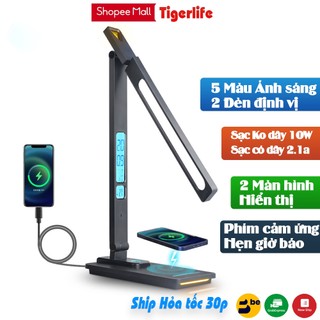  Đèn học cao cấp Fujitoshi Tx223 2 màn hình hiển thị LCD đa thông tin 5 màu ánh sáng 10w sạc không dây 