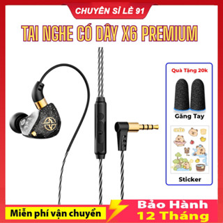 Tai nghe nhét tai X6 / S2000 có dây gaming động âm trầm sâu Stereo giám sát có Mic 3.5mm/TypeC