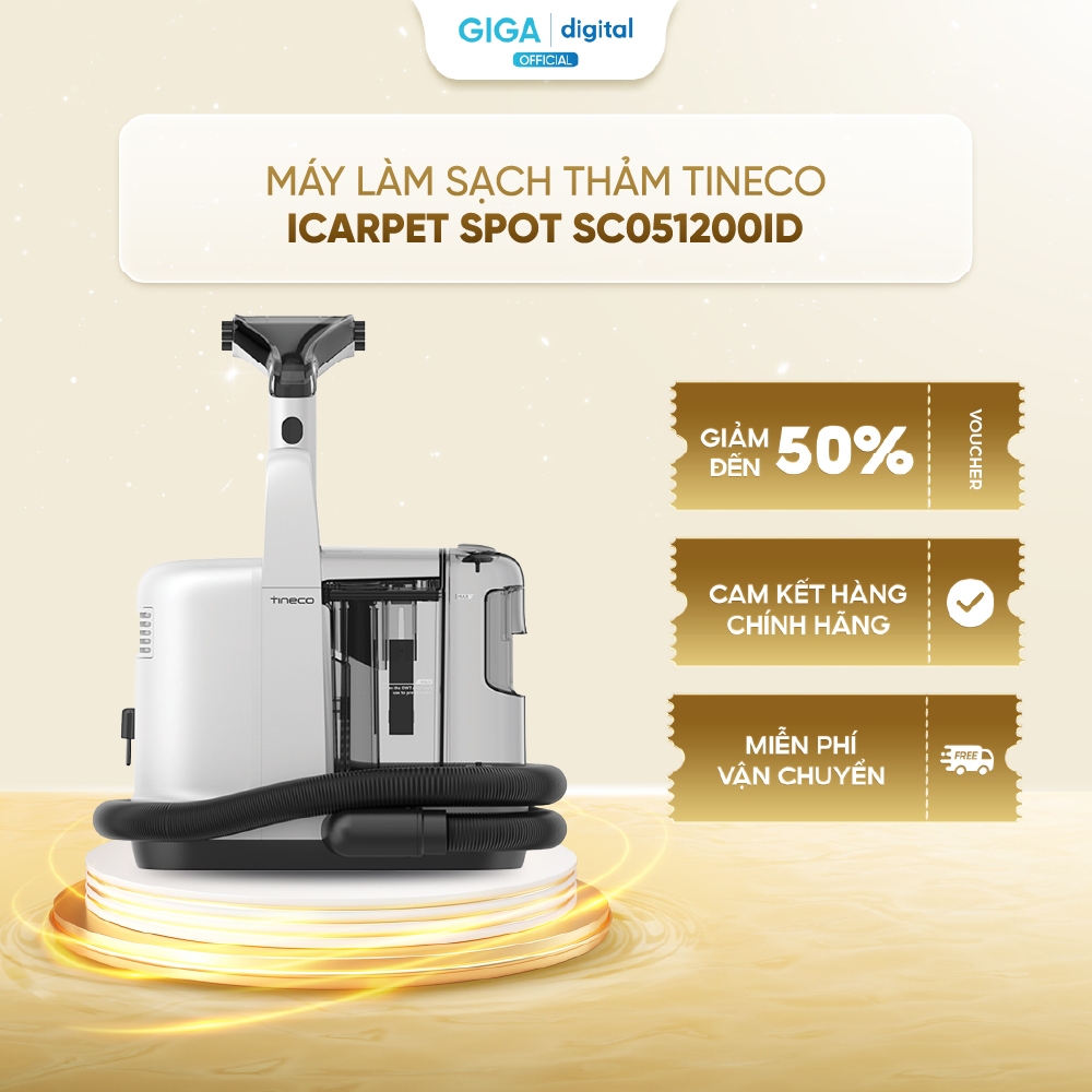 Máy giặt thảm Tineco iCarpet Spot - Công suất 300W - Đầu hút đa dạng - Làm sạch thảm, sofa, chăn, ga