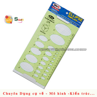 Thước elip E-606 , Thước WinQ Elip vẽ kỹ thuật, Thước Elip, Ellipse Template Ruler E-606 [ Tâm Tâm ]