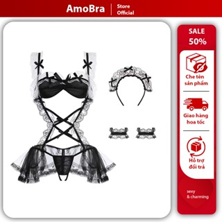 Bộ Ngủ Hầu Gái Viền Trắng Gợi Cảm JS01, Đồ Ngủ Nữ Cosplay Cô Hầu Bàn Cám Dỗ Xinh Đẹp JS01