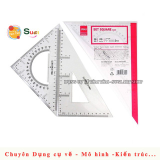 Bộ 2 thước EKE Deli 6430 , Thước eke 28cm - 34cm , EKE Deli 6430 [ Tâm Tâm ]