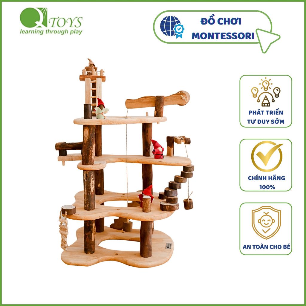 Nhà Cây 3 Tầng Bằng Gỗ QToys SKU052