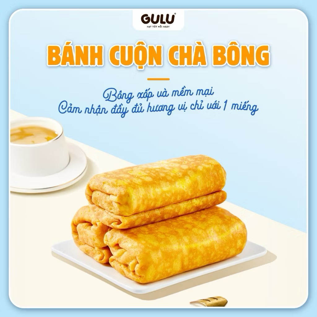Bánh trứng cuộn kem tươi chà bông Gulu Foods 64gr