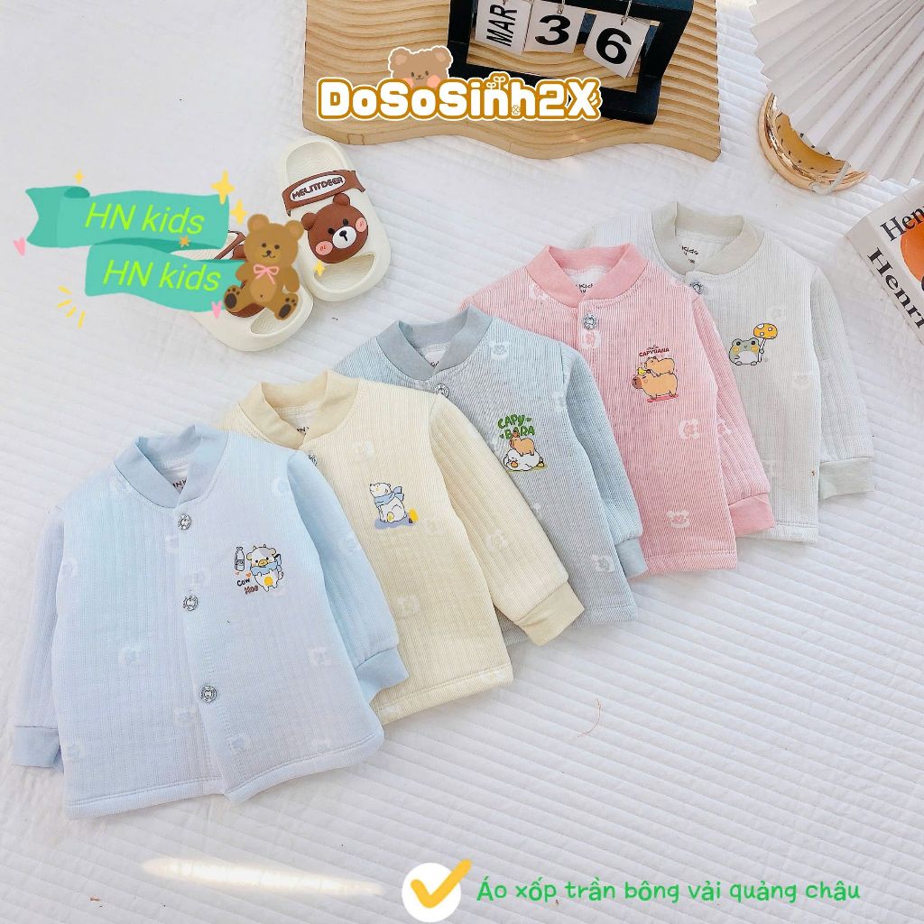 Áo khoác cho bé choàng xốp trần bông thu đông HN kids