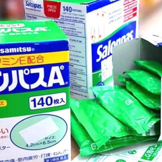 [ Có tách lẻ ] Cao dán Salonpas Hisamitsu nội địa Nhật (Hộp 140 miếng)