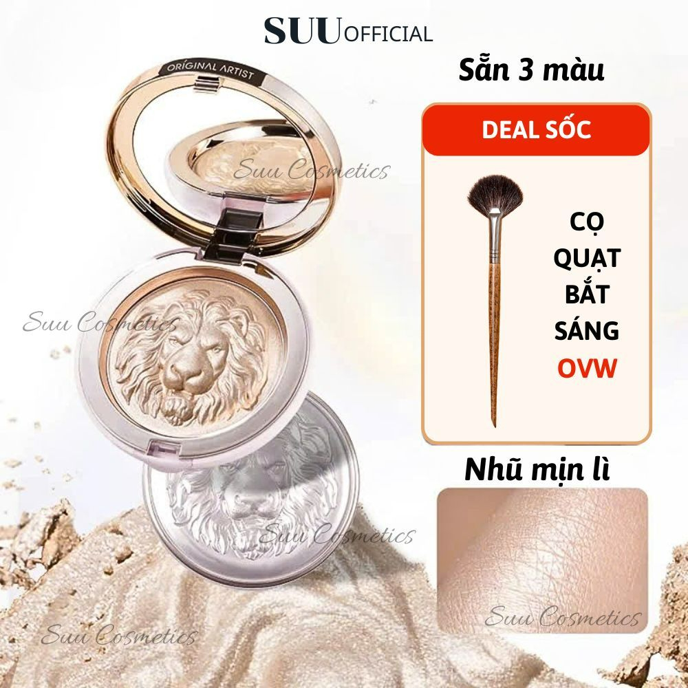   FULL MÀU  Phấn Bắt Sáng Highlight Lion Gloss Power Bắt Sáng Sư Tử Mềm Mịn Trang Điểm Chuyên Nghiệp Sang Chảnh 