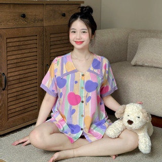  EVERMOM I Bộ đồ bầu PIJAMA ĐÙI vải tôn hai da thái mặc cả bầu và sau sinh 