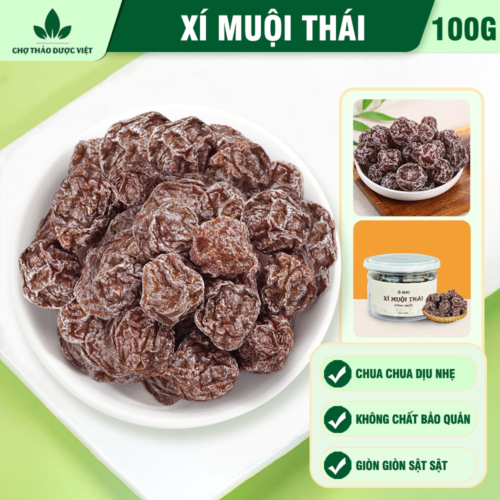 Xí muội Thái 100g, ô mai xí muội, chua mặn ngọt, dùng pha trà, nguyên liệu pha chế, đồ ăn vặt