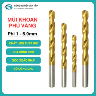   Phi 1-6.9  Mũi khoan sắt thép inox độ cứng cao chất liệu thép gió phủ titan 