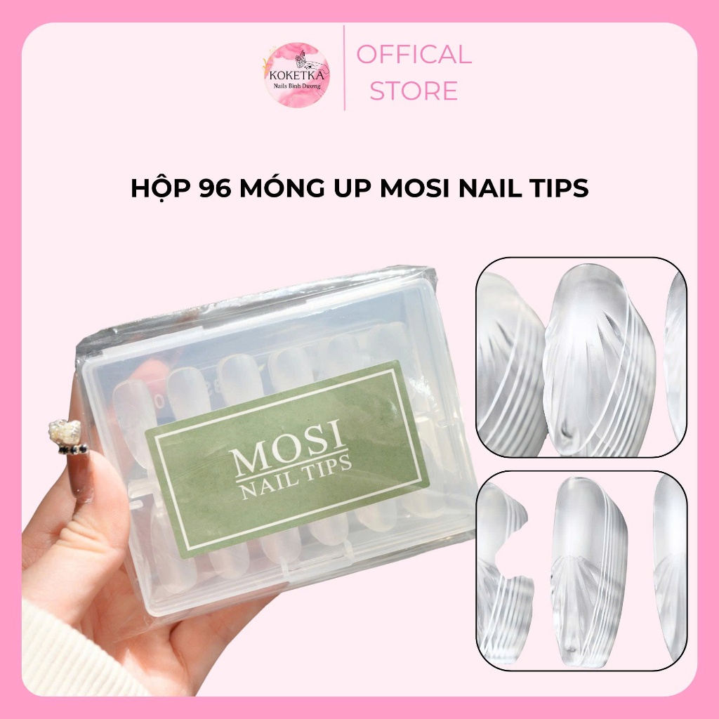 Hộp Móng Úp Tips Mosi Nail 96 Móng - Đa Dạng 4 Form, Bền Đẹp Cao Cấp