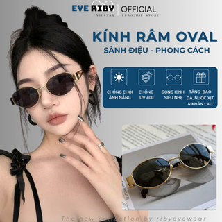 Kính Râm Oval Nhỏ Thời Trang Retro Kính Mát Gọng Kim Loại Vàng Lisa Style Unisex Che Nắng Siêu Đẹp R9