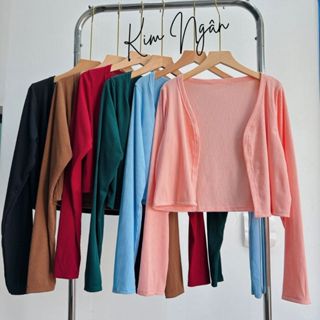  Áo khoác cardigan bigsize nữ dáng ngắn chất thun tăm co giãn mềm mịn thấm hút mồ hôi - G116 