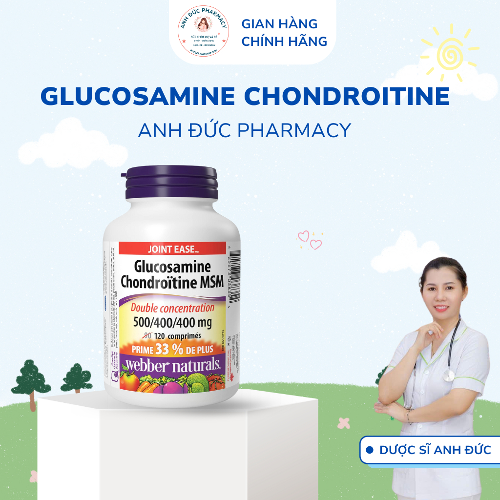 Glucosamine Chondroitin MSM hỗ trợ giảm đau khớp, thoái hóa khớp.