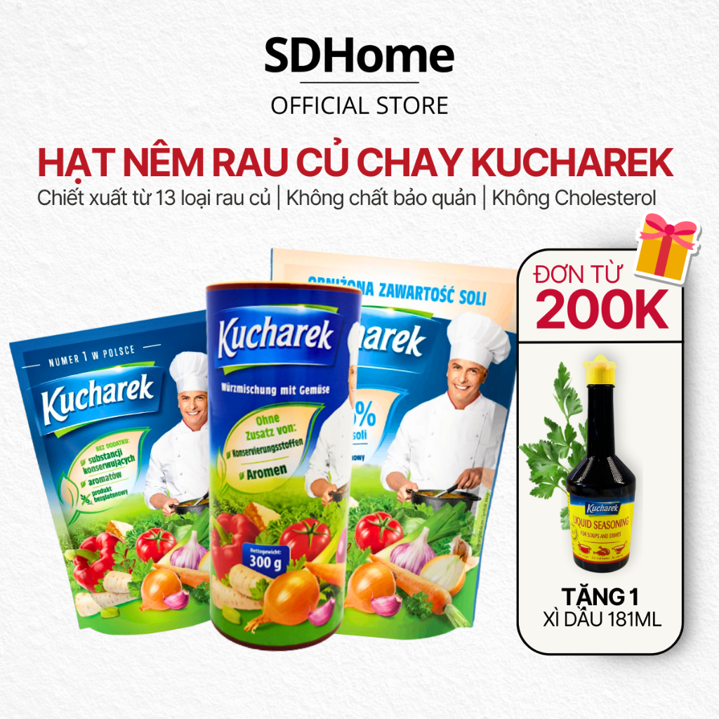 [DATE MỚI] Hạt nêm ăn chay ăn dặm Kucharek 200g 300g 400g ít muối ăn chay bột nêm