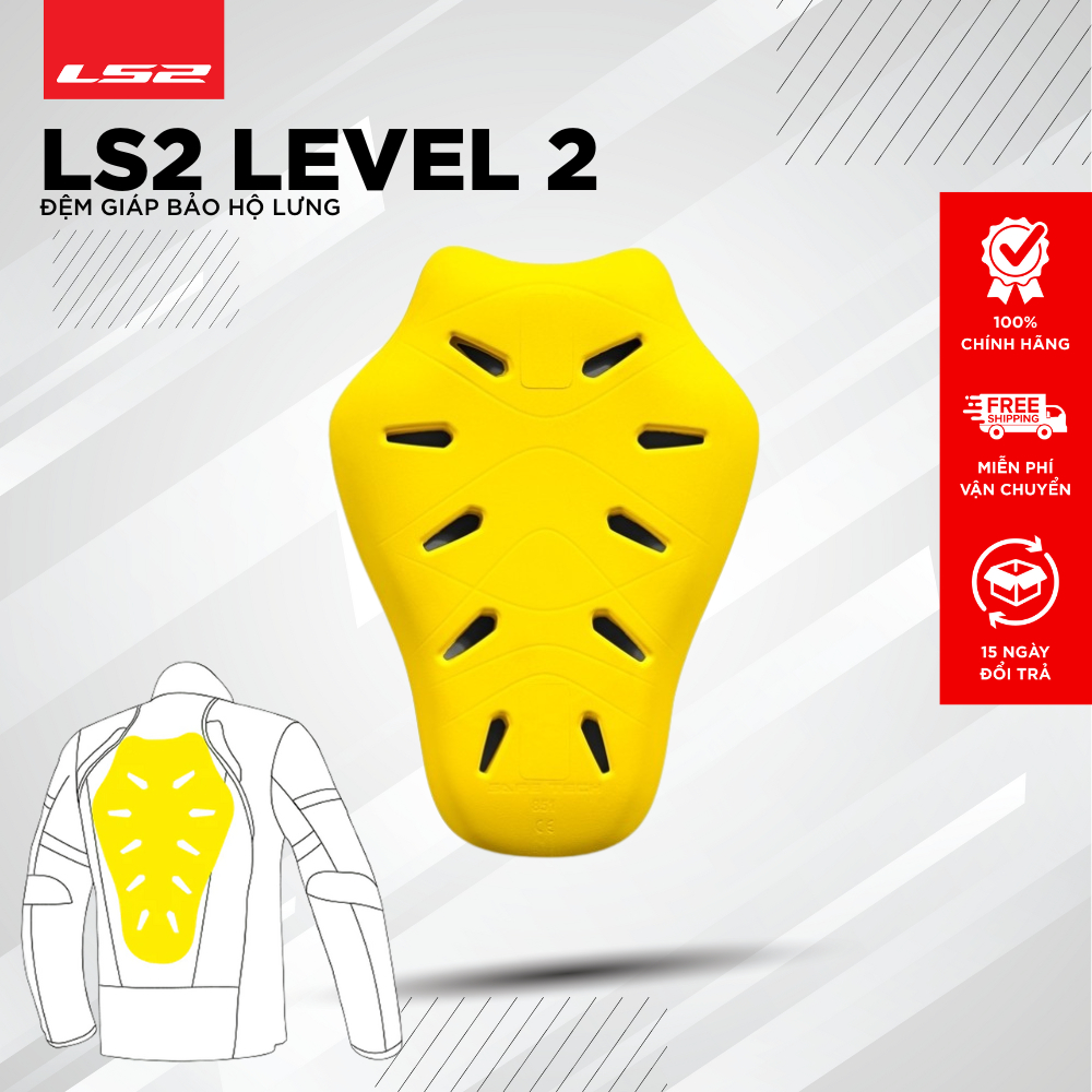 Đệm Giáp Lưng LS2 Level 2 Nam Nữ Bảo Vệ Đi Xe Máy Mô Tô PKL [Chính Hãng]