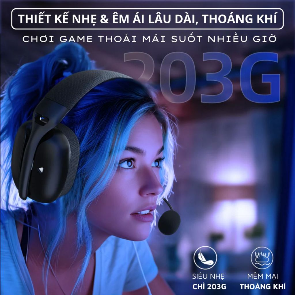 Tai Nghe Không Dây Chụp Tai Bluetooth Attack Shark L80 Super Bass Âm Thanh Vòm Có Mic Chơi Game | BigBuy360 - bigbuy360.vn