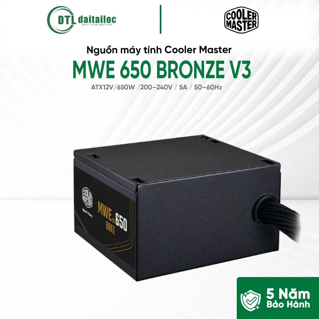 Nguồn Cooler Master MWE 650W Bronze V3 230V 80 Plus | Chính Hãng | Bảo Hành 5 Năm