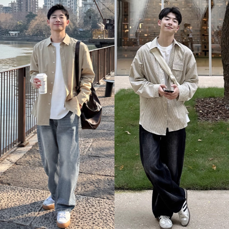 Quần Jean nam ống rộng, Quần bò nam, jeans baggy, suông rộng,xanh retro,vintage,smoke,grind,đen wash