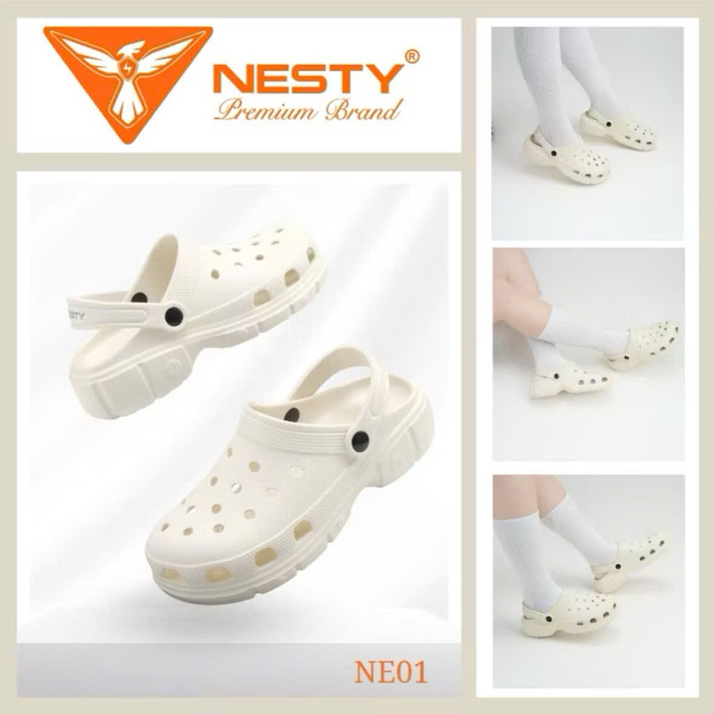 [LÙI 1 SIZE] [TẶNG STICKER NGẪU NHIÊN] Dép Sục Nam Nữ NESTY Kiểu Dáng Basic Sục Đế Cao Mềm Chống Trượt NE01
