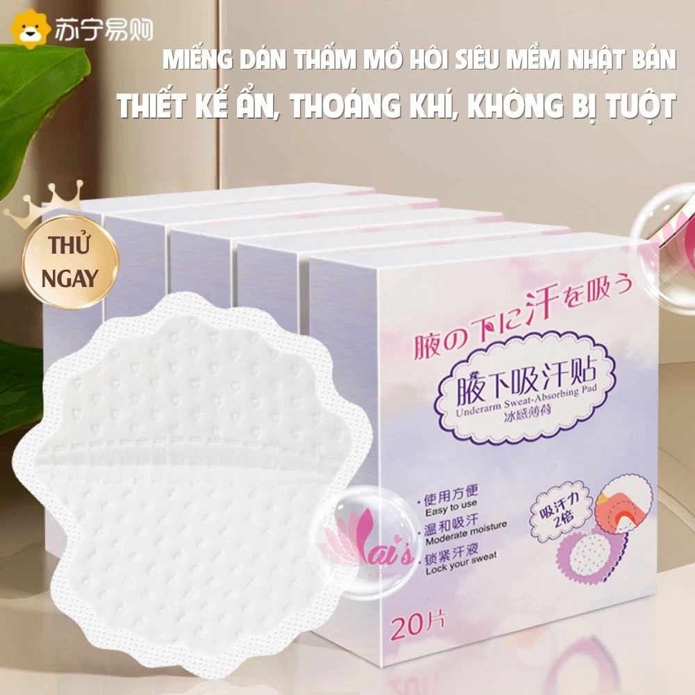 Set 50 miếng thấm hút mồ hôi Vùng Da Dưới Cánh Tay, Miếng Dán Thấm Hút mô Hôi Diệt Khuẩn, khô thoáng
