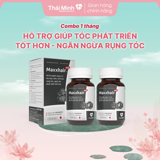 [COMBO 2 LỌ] Viên uống Maxxhair Thái Minh - Hỗ trợ giảm nguy cơ rụng tóc, bạc tóc, giúp tóc chắc khỏe - Lọ 60v