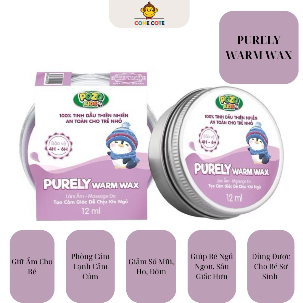 SÁP GIỮ ẤM POZO - PURELY WARM WAX – SÁP GIỮ ẤM MASSAGE THIÊN NHIÊN CHO BÉ (12ML) 🌿