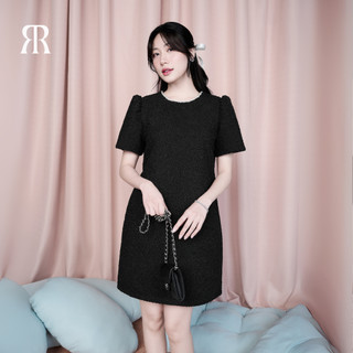  RẬP - Đầm Cổ Tròn Đính Hạt Tay Phồng - PILAN TITI 04 ĐEN 