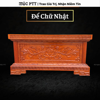  Đôn Chữ Nhật Đế Tượng mẫu Hoa Sen Chữ Vạn gỗ Hương Đá kích thước 30 x 60 cao 30 cm 