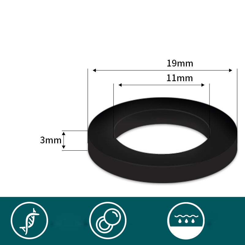 Combo 100 Long đen cao su, Gioăng cao su đường kính trong 11mm, đường kính ngoài 19mm, dày 3mm