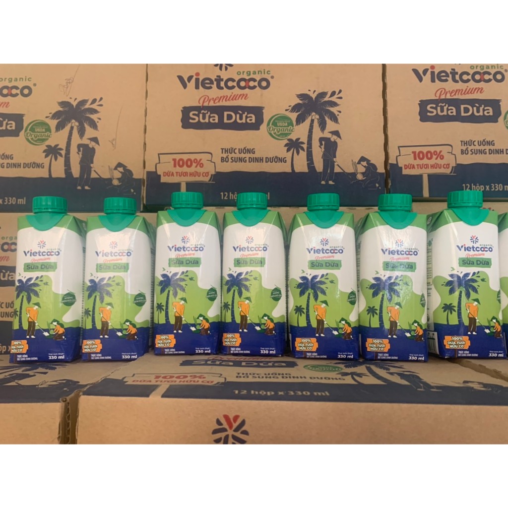 SỮA DỪA Organic Vietcoco 330ml ( 1 thùng 24 hộp)