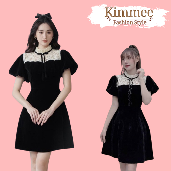 Váy nhung nữ sang chảnh đầm nhung tiểu thư cao cấp dự tiệc V860 KIMEE HOUSE