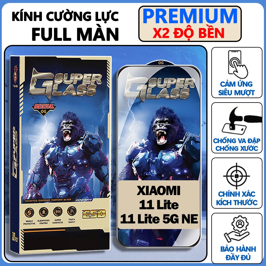 Kính cường lực Xiaomi Mi 11 Lite 5G/ Mi 11 Lite 5G NE Trong suốt full màn.Miếng dán màn hình