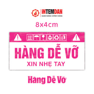 [HÀNG SẴN] COMBO TEM HÀNG DỄ VỠ VINH LIEN MÀU HỒNG SIZE 8X4CM