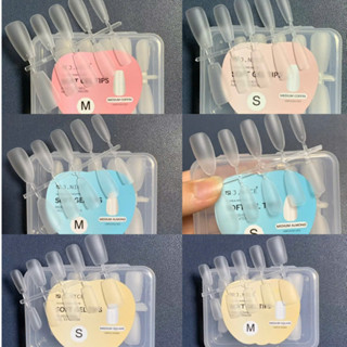  Hộp móng úp làm nailbox  hộp 100 móng  nhám sẵn theo size móng S M form dẻo móng làm nail 