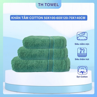 Khăn Tắm Cotton THtowel KT 50x100-60x120-70x140cm, Khăn Tắm Cotton Cao Cấp Đủ  Kích Thước Dày Dặn Mềm Mịn
