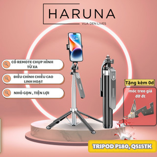 Gậy chụp ảnh 4 chân P180 Q515TK, Gậy Selfie Cầm Tay Tặng Kèm Remote, Chiều Dài Sử Dụng 30-180cm - Chính Hãng