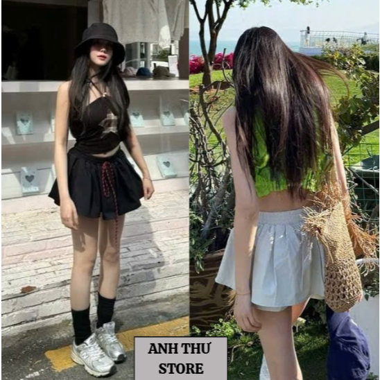 Quần Váy Xòe Bồng Chất Kaki Cao Cấp Cạp Chun Có Dây Buộc Đính Kèm Bigsize , Chân Váy Ngắn Dáng Rộng Có Quần Bảo Hộ 462 | BigBuy360 - bigbuy360.vn