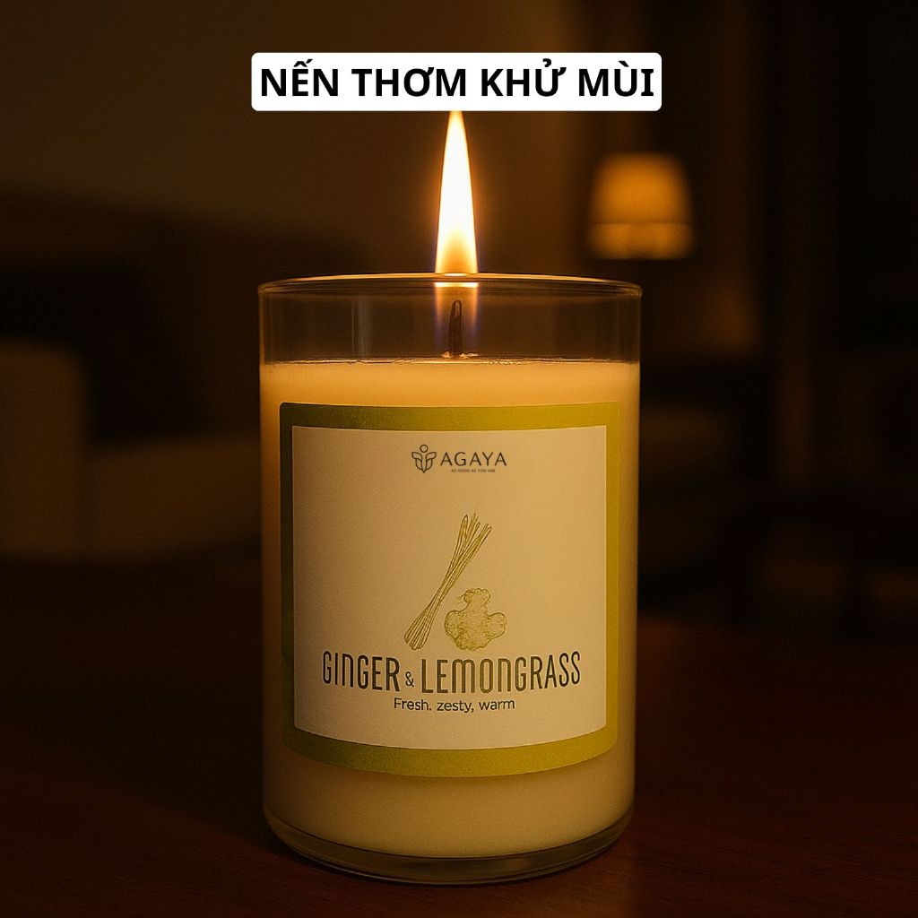 Nến thơm khử mùi GINGERGRASS  Agaya Candle Cup hương sả chanh gừng