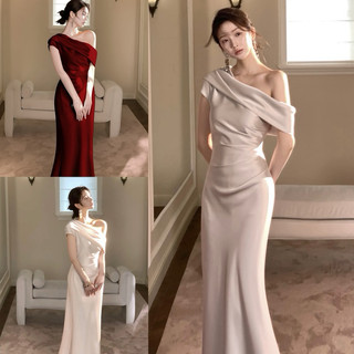 Đầm dự tiệc lụa 2 lớp dài đuôi cá xếp li eo tôn dáng sang trọng MALINA DRESS 